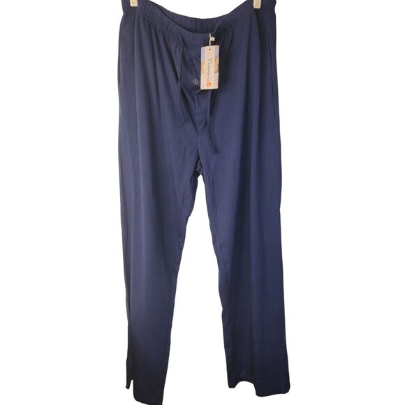 Mens Navy Blue Pajama Pants XXL By Yimanie With Elastic Waist & Drawstring - Picture 1 of 6